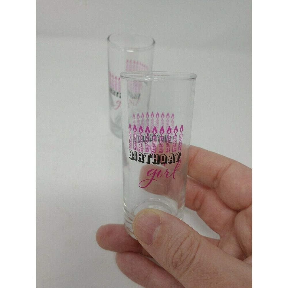 New Shot Glasses In Lot of 2 Birthday Girl Double